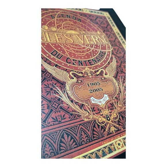 Jules Verne Centenary Agenda 1905-2005 Hardback Hardcover Gold Trim Pages Art - Picture 2 of 6